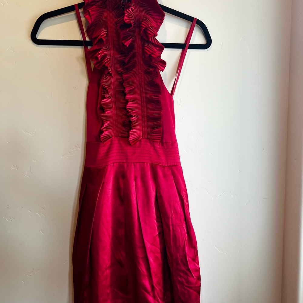 BCBGMaxAzria Red Ruffle Mini Dress - Picture 2 of 9
